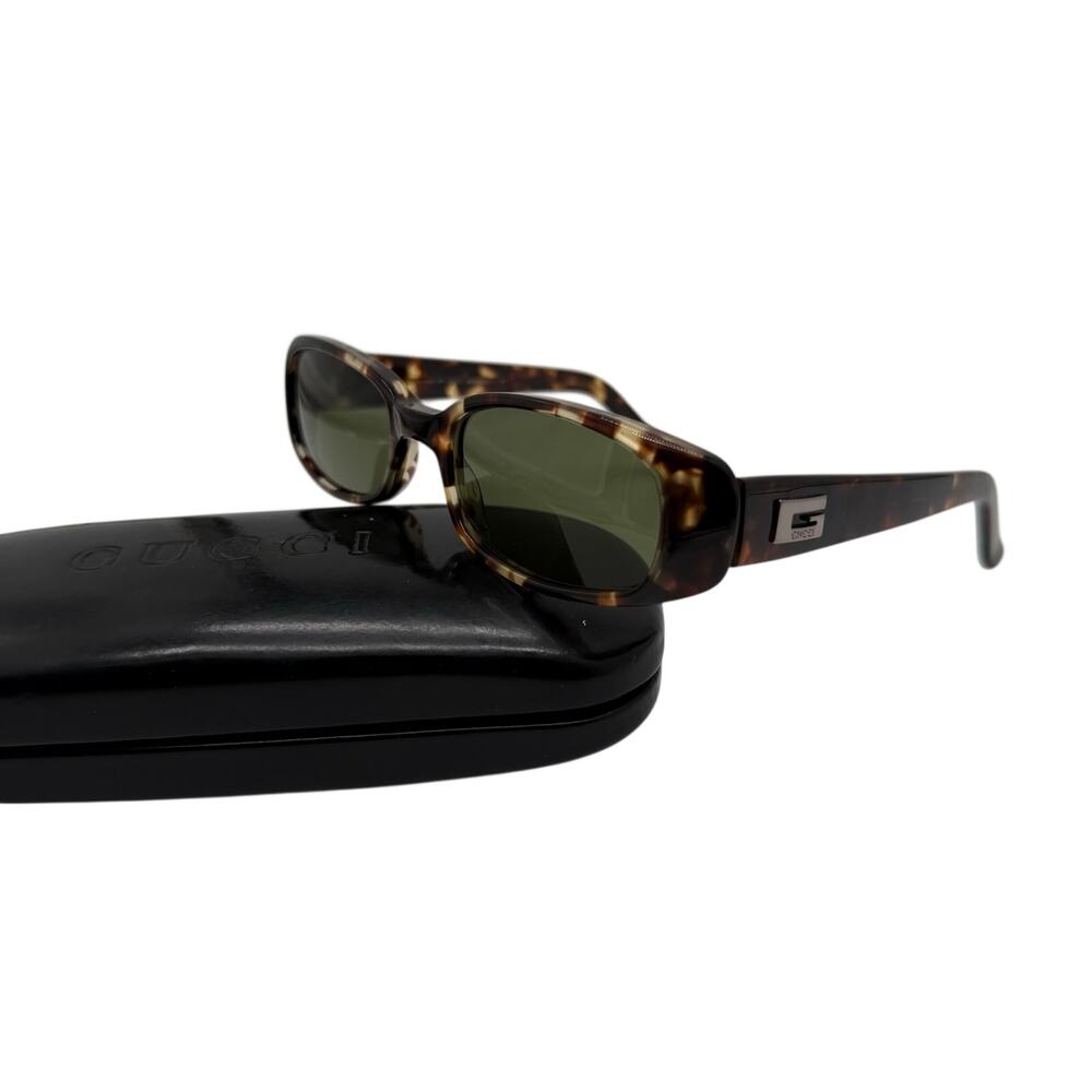 Vintage Gucci GG 2452/S Big G Sunglasses Brown Tortoise Green Lens Y2K 90s